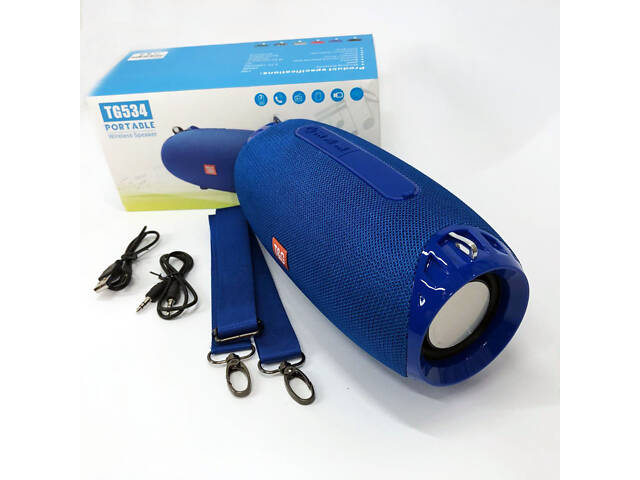 Портативна Bluetooth колонка TG534 SD IPX5 з ремінцем, портативна колонка блютус. Колір: синій - Фото 7