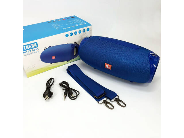 Портативна Bluetooth колонка TG534 SD IPX5 з ремінцем, портативна колонка блютус. Колір: синій - Фото 8