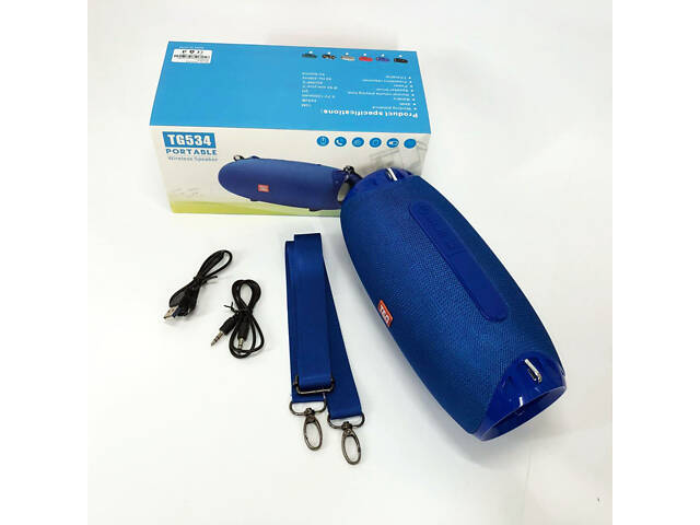 Портативна Bluetooth колонка TG534 SD IPX5 з ремінцем, портативна колонка блютус. Колір: синій - Фото 9