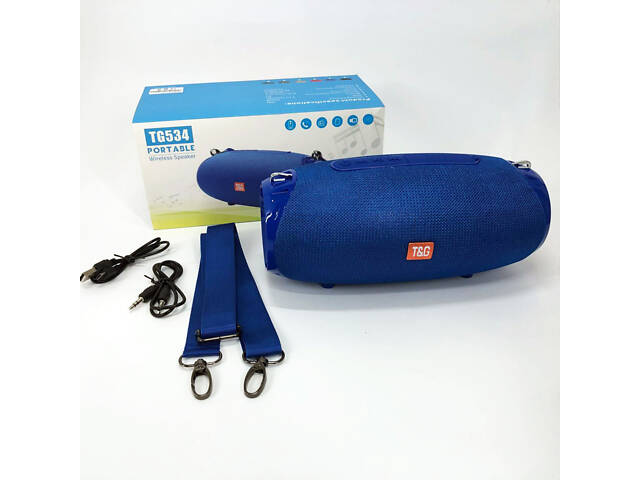 Портативна Bluetooth колонка TG534 SD IPX5 з ремінцем, портативна колонка блютус. Колір: синій - Фото 10