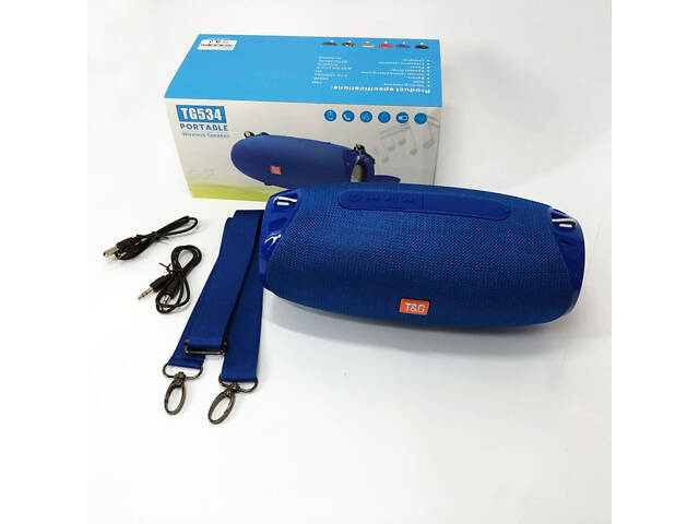 Портативна Bluetooth колонка TG534 SD IPX5 з ремінцем, портативна колонка блютус. Колір: синій - Фото 11