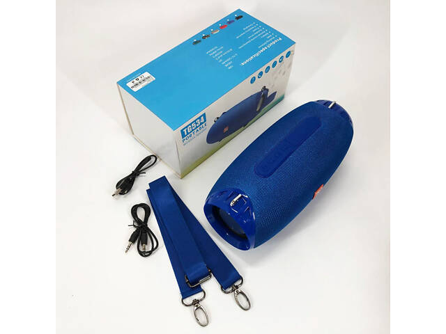 Портативна Bluetooth колонка TG534 SD IPX5 з ремінцем, портативна колонка блютус. Колір: синій - Фото 14