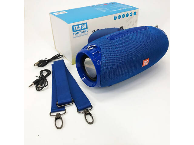 Портативна Bluetooth колонка TG534 SD IPX5 з ремінцем, портативна колонка блютус. Колір: синій - Фото 15