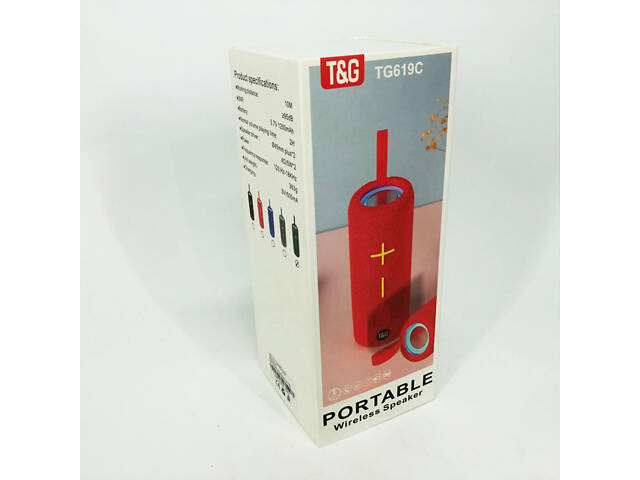 Портативна Bluetooth колонка TG619C FM-радіо USB/TF з ремінцем, колонка з акумулятором. Колір: зелений - Фото 3