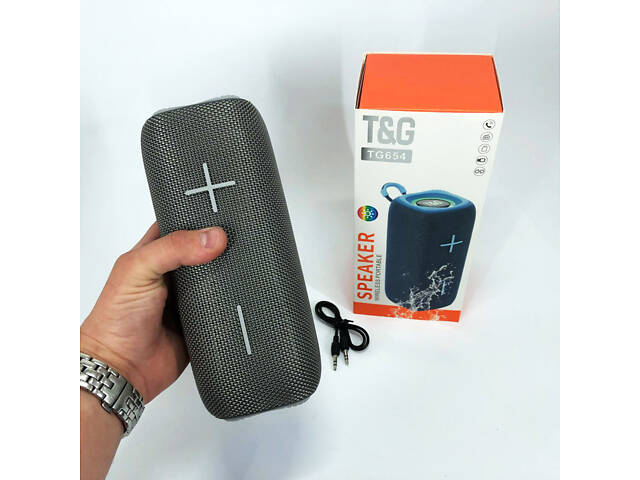 Портативная Bluetooth колонка TG654 8W с подсветкой, Беспроводная колонка портативная мощная. Цвет: серый - Фото 3