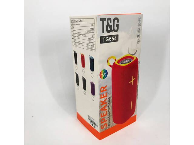 Портативная Bluetooth колонка TG654 8W с подсветкой, Беспроводная колонка портативная мощная. Цвет: серый - Фото 4