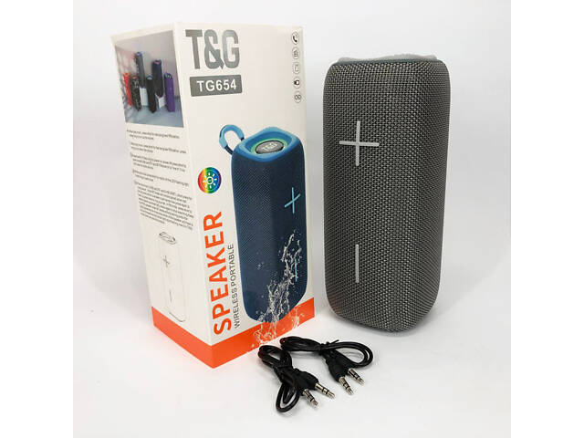Портативная Bluetooth колонка TG654 8W с подсветкой, Беспроводная колонка портативная мощная. Цвет: серый - Фото 7