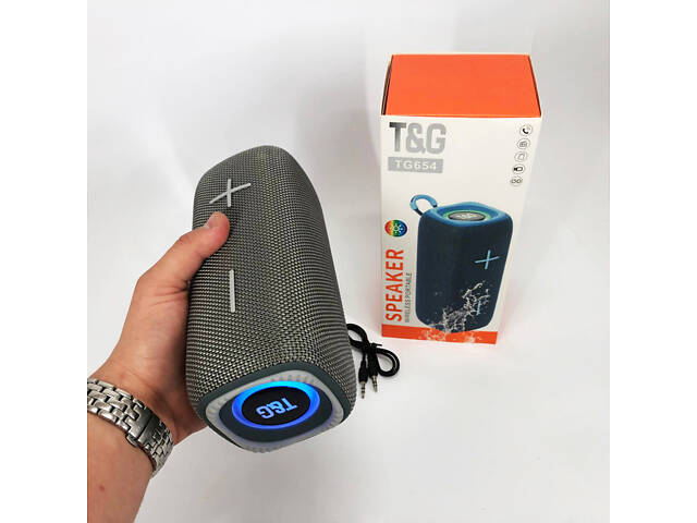Портативная Bluetooth колонка TG654 8W с подсветкой, Беспроводная колонка портативная мощная. Цвет: серый - Фото 11