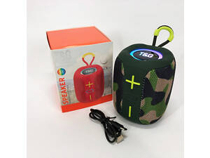 Портативная Bluetooth колонка TG658 8W с RGB подсветкой, Громкая блютуз колонка. Цвет: камуфляж