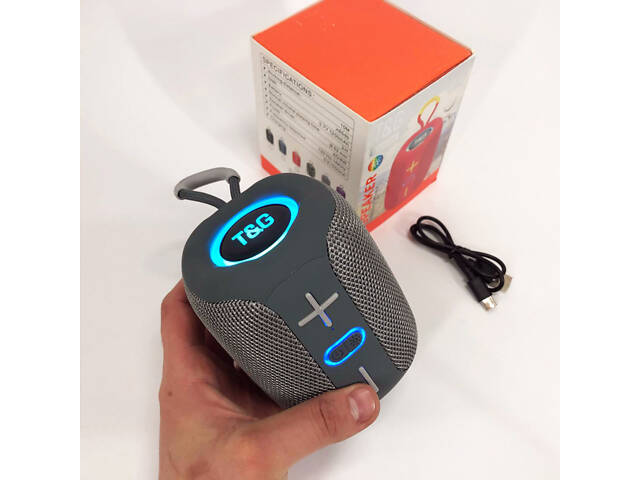 Портативна Bluetooth колонка TG658 8W з RGB підсвічуванням, Музичні колонки для вулиці. Колір: сірий - Фото 2