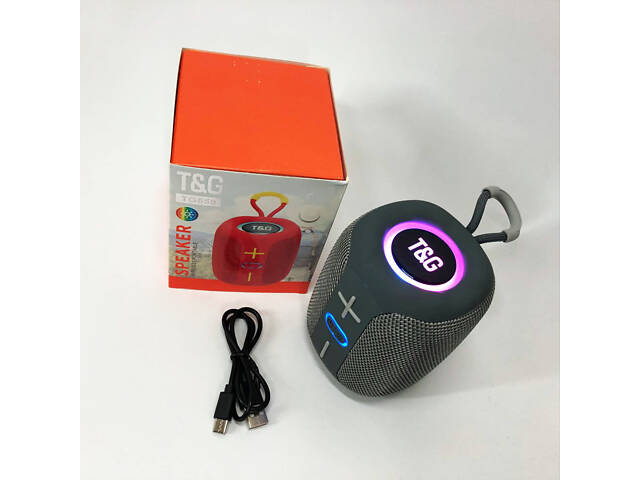 Портативна Bluetooth колонка TG658 8W з RGB підсвічуванням, Музичні колонки для вулиці. Колір: сірий - Фото 5