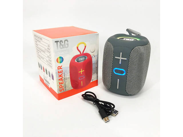 Портативна Bluetooth колонка TG658 8W з RGB підсвічуванням, Музичні колонки для вулиці. Колір: сірий - Фото 6