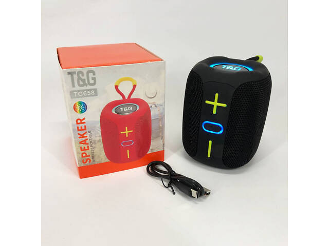 Портативна Bluetooth колонка TG658 8W з RGB підсвічуванням, Бездротова колонка потужна. Колір: чорний - Фото 9