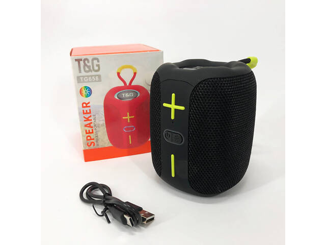 Портативна Bluetooth колонка TG658 8W з RGB підсвічуванням, Бездротова колонка потужна. Колір: чорний - Фото 11