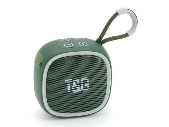 Портативна Bluetooth-колонка TG659 з ремінцем, Бездротова колонка портативна потужна. Колір: зелений - Фото 13