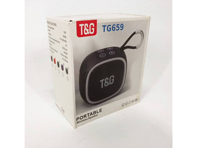 Портативна Bluetooth-колонка TG659 з ремінцем, Bluetooth колонка для вулиці. Колір: чорний - Фото 10
