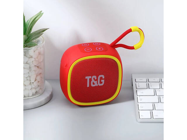 Портативна Bluetooth-колонка TG659 з ремінцем, Гучна блютуз колонка для вечірки. Колір: червоний - Фото 3