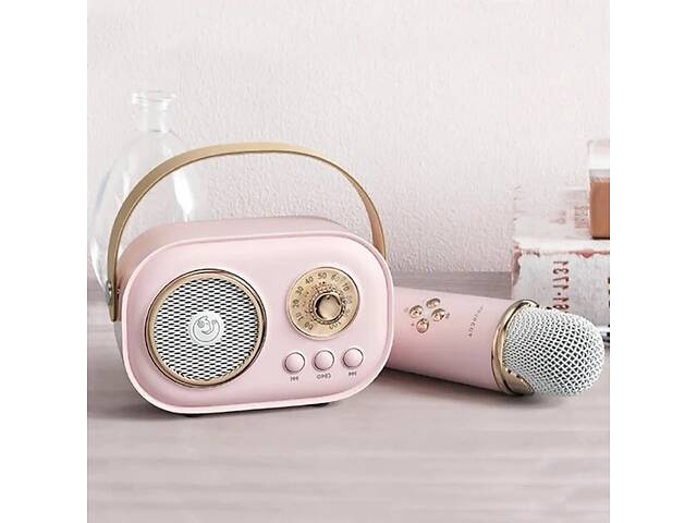 Портативна колонка для караоке Bluetooth з мікрофоном на акумуляторі, акустична система - Фото 2