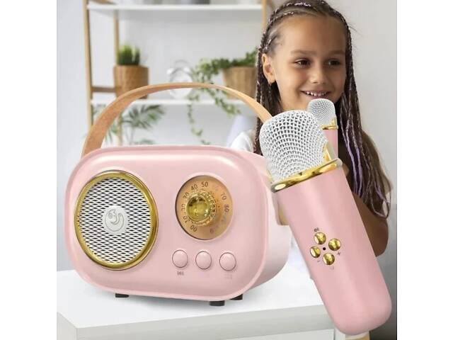 Портативна колонка для караоке Bluetooth з мікрофоном на акумуляторі, акустична система - Фото 3