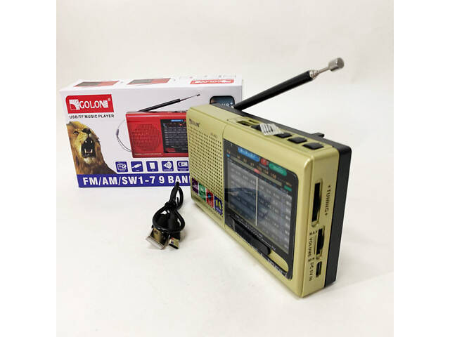 Портативна стовпчик радіо MP3 USB Golon RX-6622. Колір: золотий - Фото 3