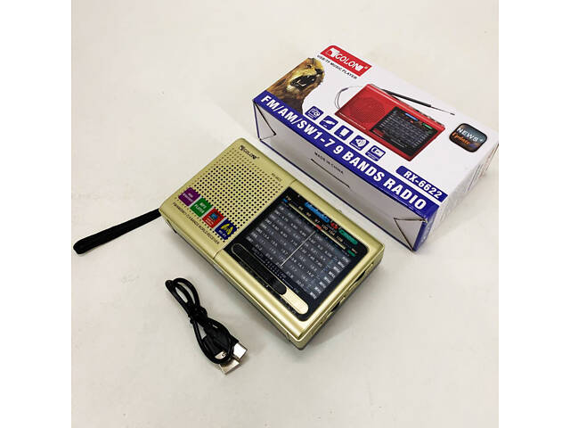 Портативна стовпчик радіо MP3 USB Golon RX-6622. Колір: золотий - Фото 9