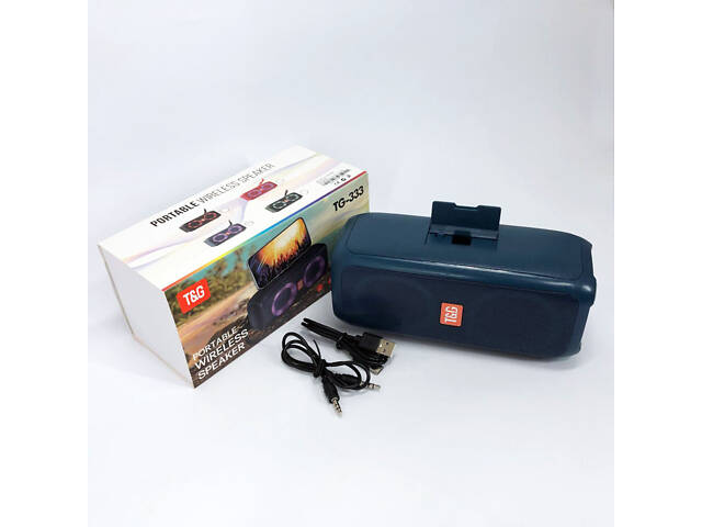 Портативна колонка TG333 2x5W з RGB підсвічуванням, гучна блютуз колонка. Колір: синій - Фото 12