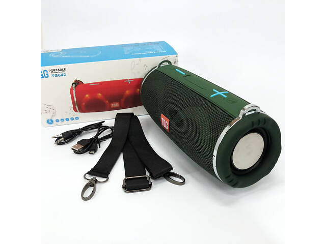 Портативна колонка TG642 з RGB підсвічуванням та ремінцем, гучна блютуз колонка. Колір: зелений - Фото 8