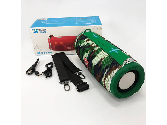 Портативна колонка TG642 з RGB підсвічуванням та ремінцем, колонка для вечірки. Колір: камуфляж - Фото 6