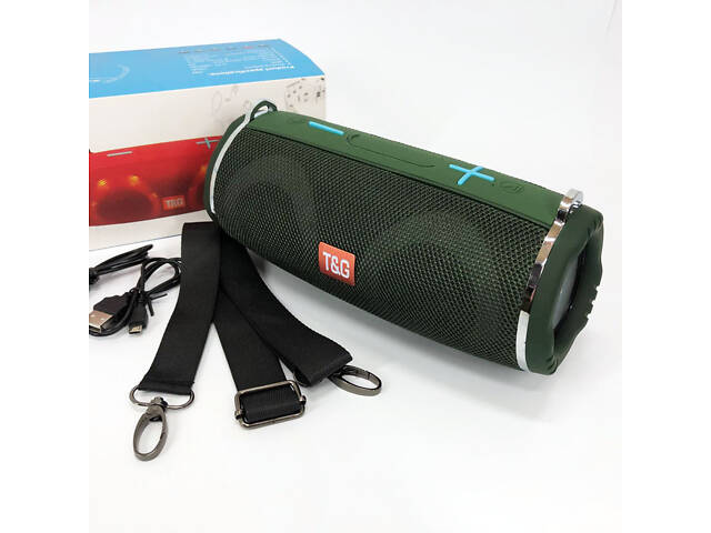 Портативна колонка TG642 з RGB підсвічуванням та ремінцем, гучна блютуз колонка. Колір: зелений - Фото 6