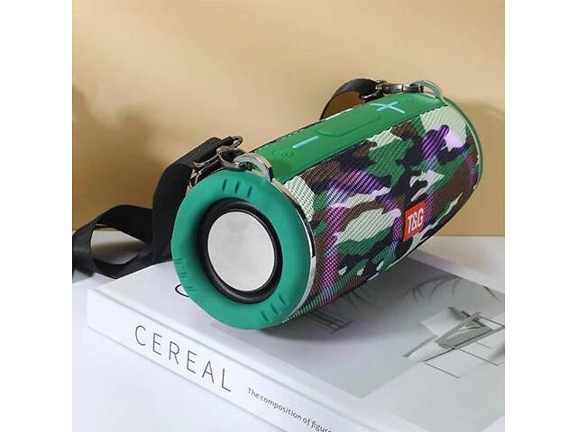 Портативна колонка TG642 з RGB підсвічуванням та ремінцем, колонка для вечірки. Колір: камуфляж - Фото 3