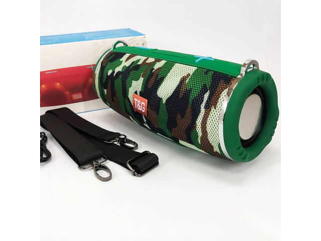 Портативна колонка TG642 з RGB підсвічуванням та ремінцем, колонка для вечірки. Колір: камуфляж - Фото 8