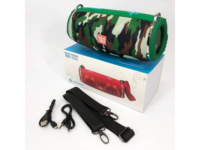 Портативна колонка TG642 з RGB підсвічуванням та ремінцем, колонка для вечірки. Колір: камуфляж - Фото 11