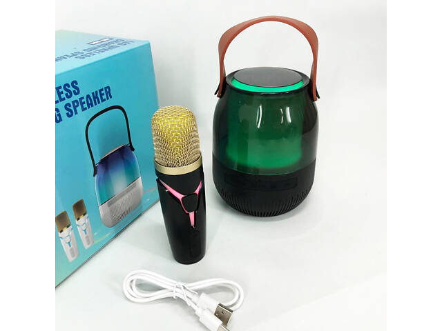 Портативна колонка XM-A68 з RGB підсвічуванням та мікрофоном, Bluetooth мікрофон для караоке - Фото 12