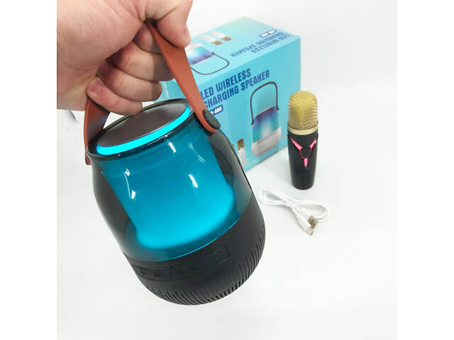 Портативна колонка XM-A68 з RGB підсвічуванням та мікрофоном, Bluetooth мікрофон для караоке - Фото 13