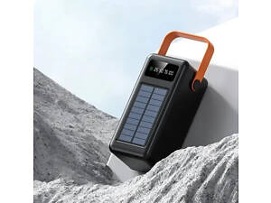 Портативний повербанк Power Bank 100000 mAh із сонячною панеллю та ліхтариком