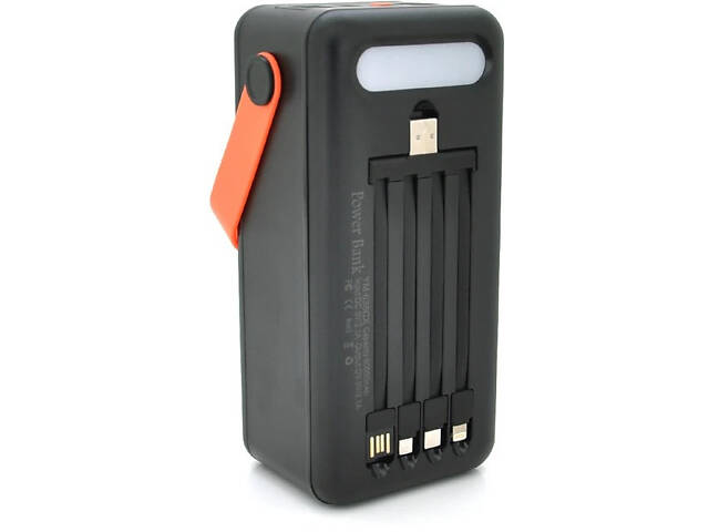 Портативний повербанк Power Bank 100000 mAh із сонячною панеллю та ліхтариком - Фото 2