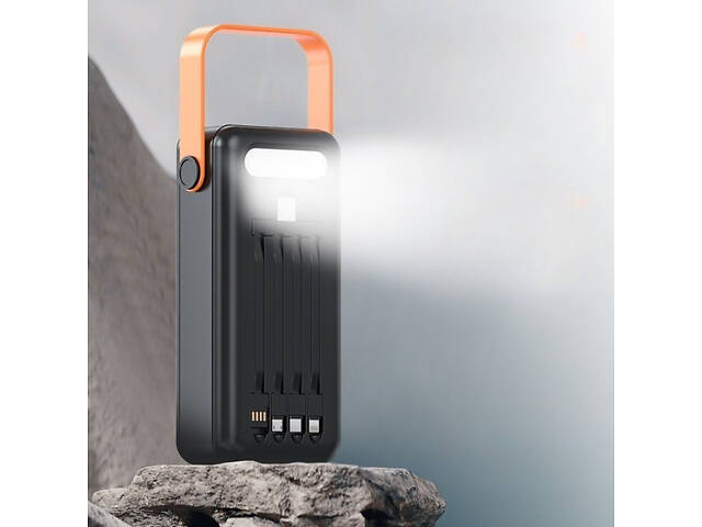 Портативний повербанк Power Bank 100000 mAh із сонячною панеллю та ліхтариком - Фото 3