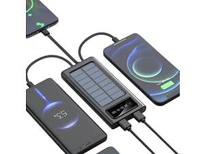 Портативное зарядное устройство на 20000mAh, Power Bank на солнечной батарее, для планшета. Цвет: черный.