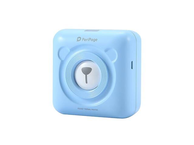 Портативный bluetooth термопринтер для смартфона PeriPage A6, голубой - Фото 2