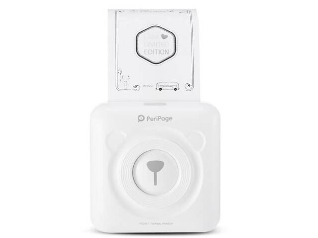 Портативный bluetooth термопринтер для смартфона PeriPage A6, белый - Фото 2