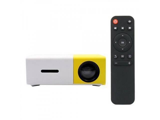 Портативний міні проєктор LED Projector YG-300 White/Yellow - Фото 1