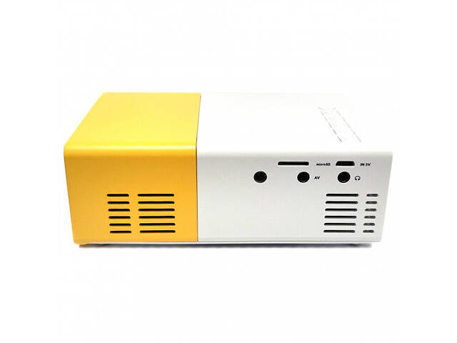 Портативний міні проєктор LED Projector YG-300 White/Yellow - Фото 3