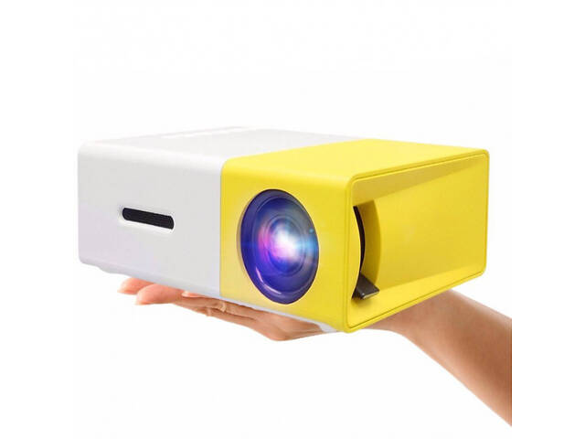 Портативний міні проєктор LED Projector YG-300 White/Yellow - Фото 4