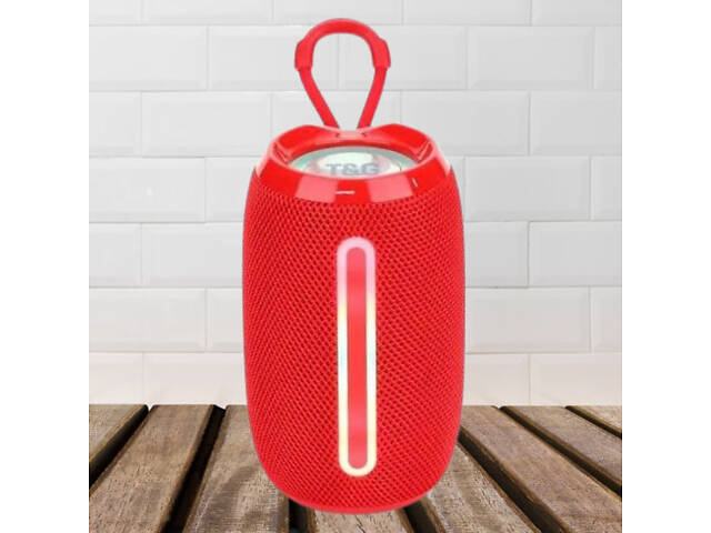 Портативна Bluetooth-колонка TG653 USB з ремінцем, потужна переносна акустична колонка. Колір: червоний - Фото 3
