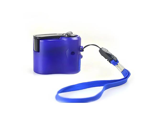Портативная механическая динамо-зарядка для телефона и фонарика Power Bank синий - Фото 5