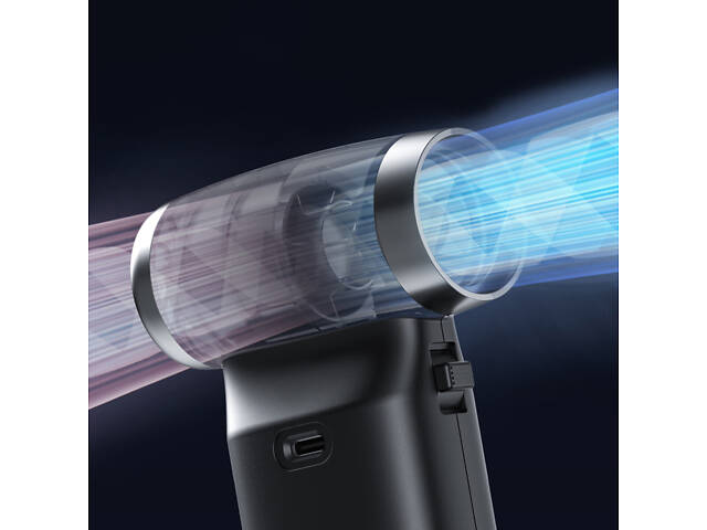 Портативна турбовентиляційна повітродувка 110000 об/хв, міні вентилятор з LED-екраном та зарядкою USB-C - Фото 3