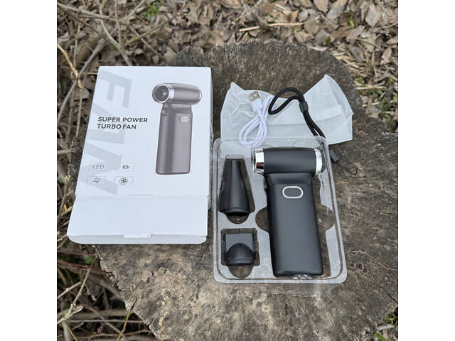 Портативна турбовентиляційна повітродувка 110000 об/хв, міні вентилятор з LED-екраном та зарядкою USB-C - Фото 10