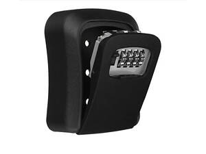 Портативный настенный сейф для ключей с кодовым замком (Черный)