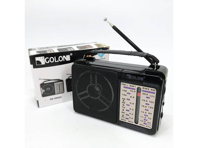 Портативний радіоприймач всехвильовий GOLON RX-607 AC, переносний приймач FM, FM-приймачі - Фото 1