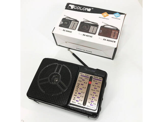 Портативний радіоприймач всехвильовий GOLON RX-607 AC, переносний приймач FM, FM-приймачі - Фото 8